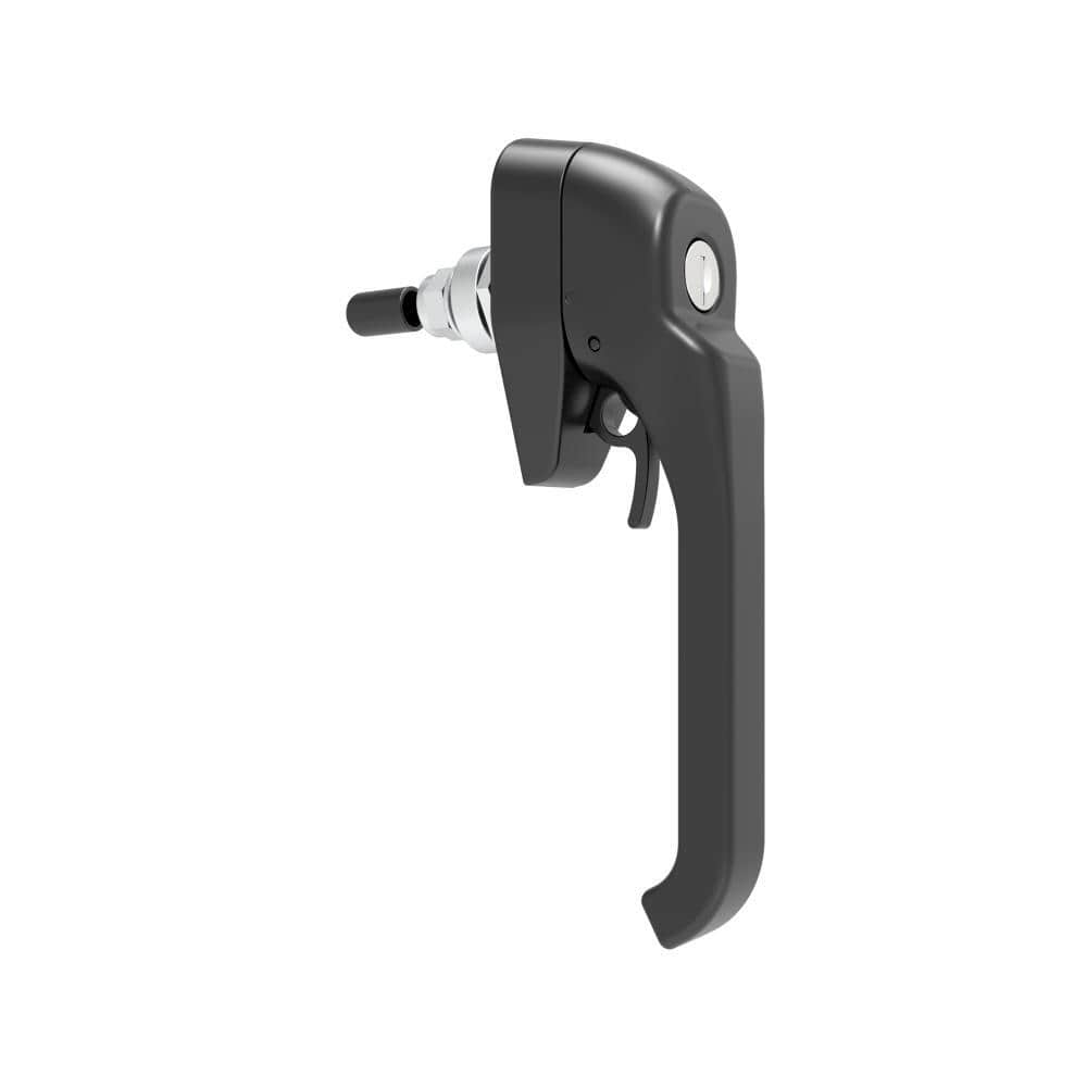 126 Black Powder Coated Zinc Alloy EMKA L-Handle CH751 Key Quarter Turn Lock | No Cam Sealed Industrial Cabinet Door Lock