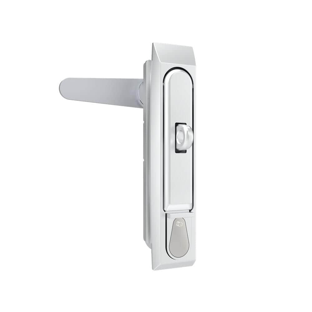 34 Nickel Electroplated Zinc Alloy K200 Rotary Handle Lock with Hanging Tab | Universal Flat Lock for Communication & Network Cabinets