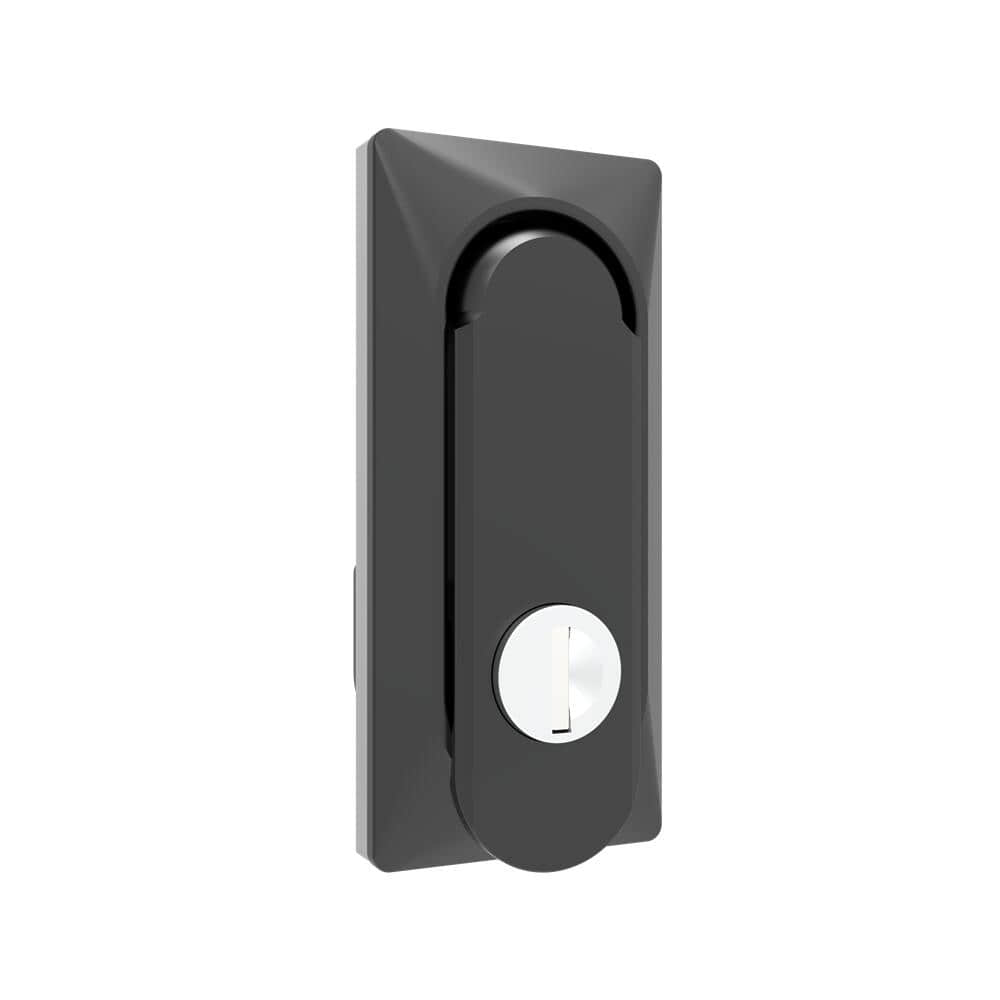 31 Zinc Alloy Black Powder Coated K333 Rotating Handle Flat Lock | Universal Opening Lock for Network & Electrical Control Cabinets
