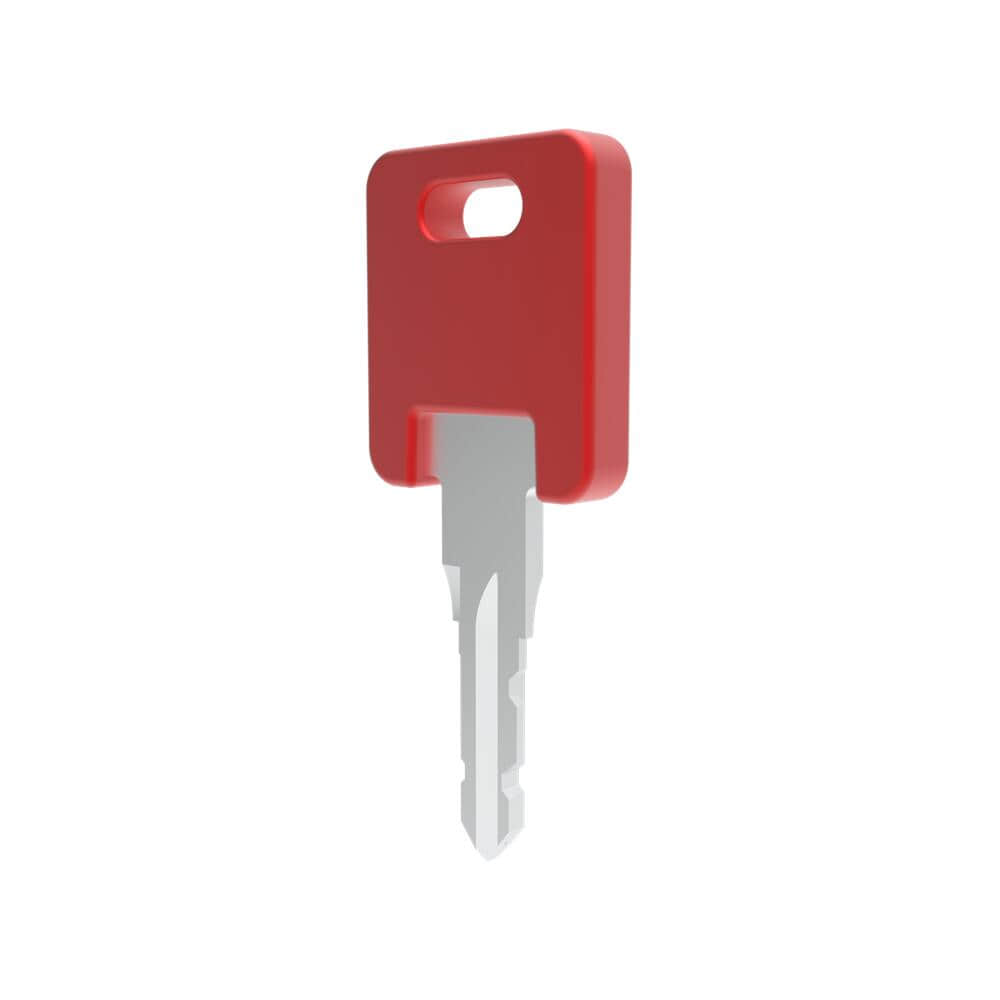 6 Replacement Lock Cylinder Key | Red Nylon Plastic Handle Copper Key, 200 Key Combinations, Nickel Electroplated Solid Brass Material