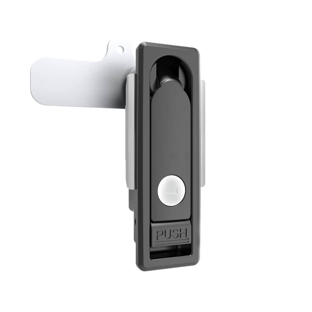 25 Zinc Alloy Black Powder Coated K200 Rotating Handle Flat Lock | Universal Cabinet Lock for Electrical & Network Equipment Cabinets
