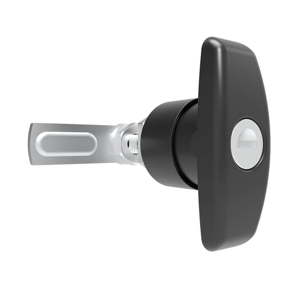103 Black Nylon+30%GF Plastic Short Cam T-Handle Lock | RV & Jeep Rear Window Clockwise Rotary Cam Lock