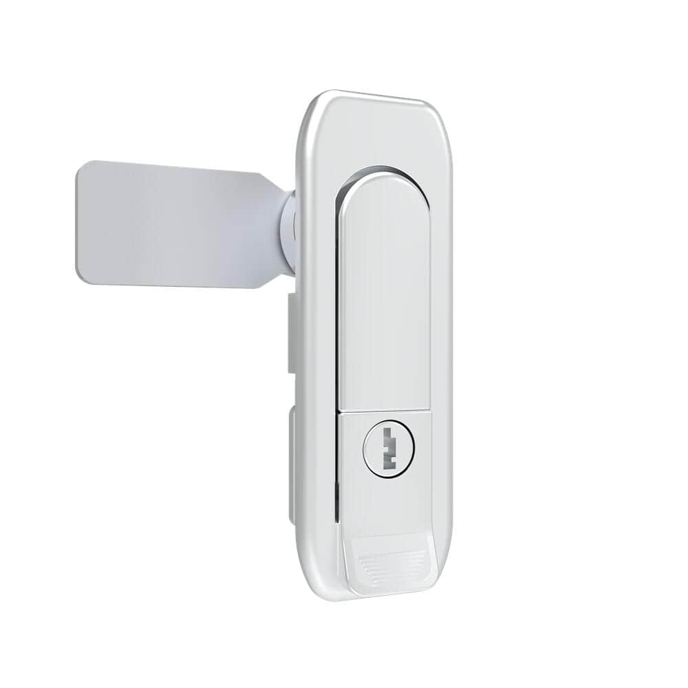 41 Zinc Alloy Silver Spray Paint K200 Rotating Handle Flat Lock | Universal Left Right Open Lock for Electric & Network Control Cabinets