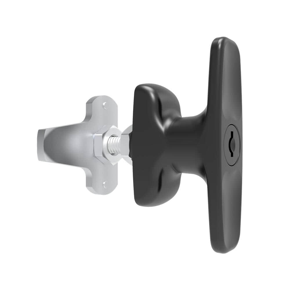 101 Black Powder Coated Zinc Alloy Short Cam T-Handle Rotary Lock | RV Rear Door & Jeep Window Cam Lock, Clockwise Locking Design