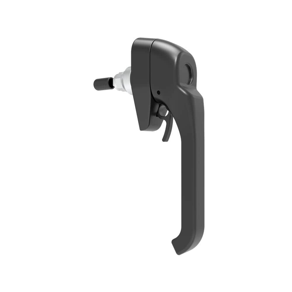 125 Black Powder Coated Zinc Alloy EMKA L-Handle Quarter Turn Lock | 2&times;4 Straight Groove Non-cam Sealed Cabinet Core Lock