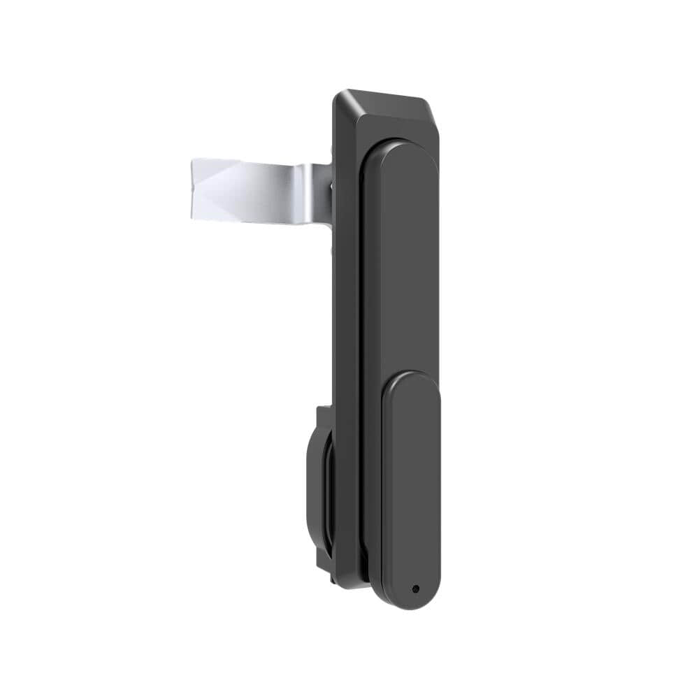 45 Black Powder Coated Zinc Alloy Waterproof Rotary Handle Flat Panel Lock | Universal Left Right Open with Integrated Waterproof Cover