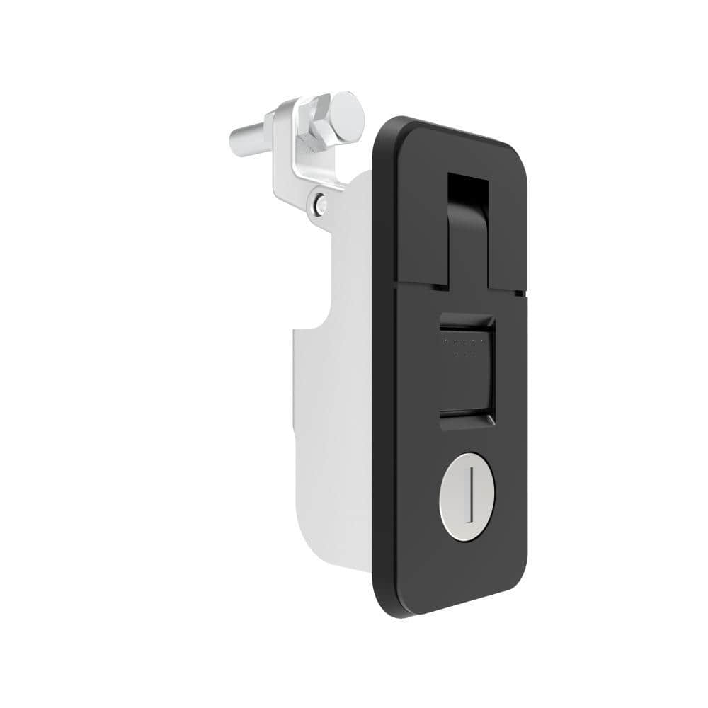 83 Black Powder Coated Zinc Alloy Small Sealed Thumb Compression Lever Latch | Key Lock Latch with Protective Dust Cover