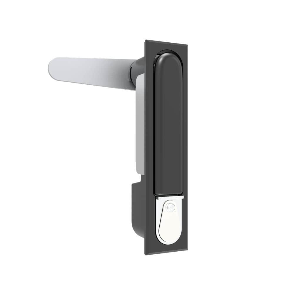 37 Zinc Alloy Black Powder Coated K333 Rotating Handle Flat Lock | Universal Left Right Open Industrial Electrical Cabinet Lock