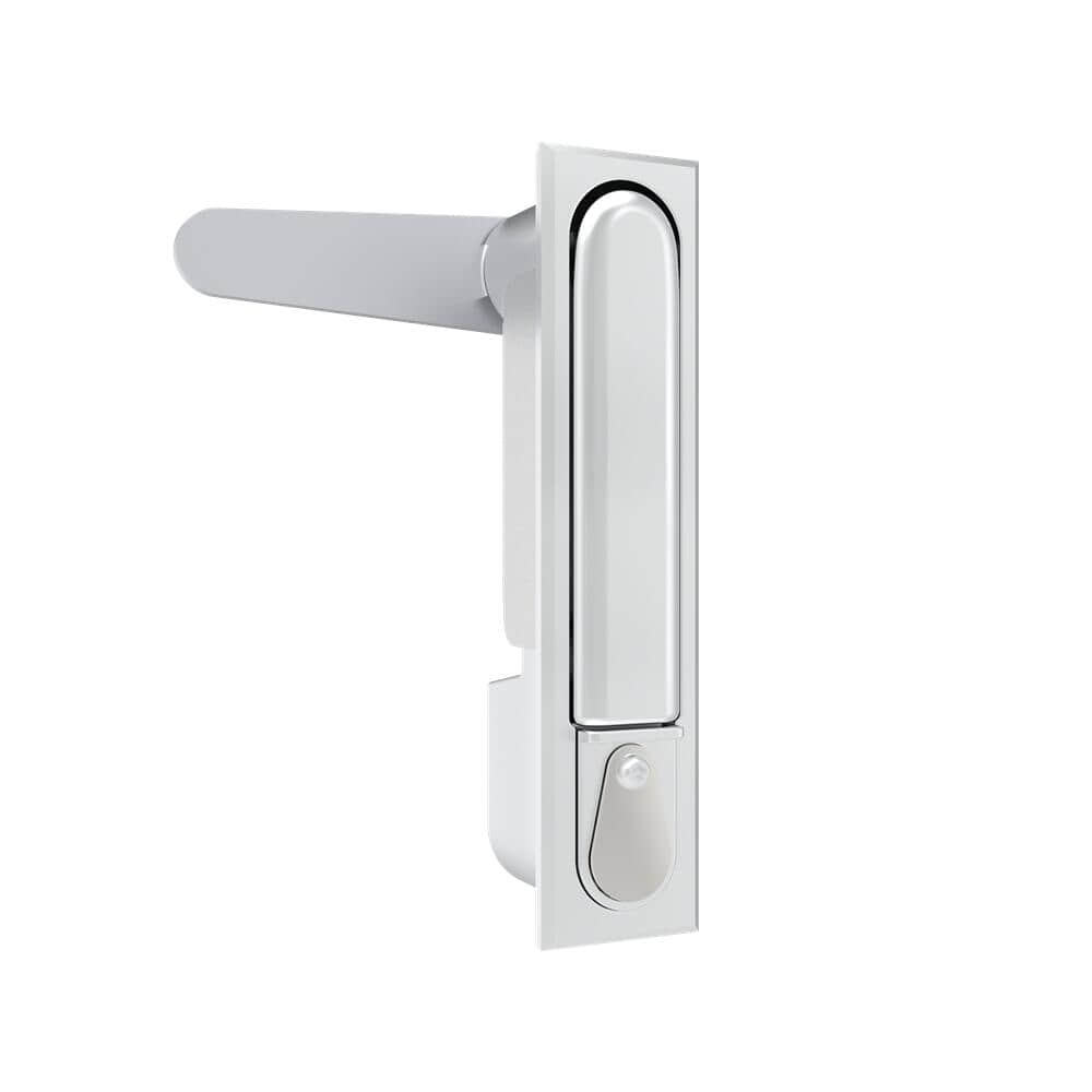 38 Zinc Alloy Silver Spray Coated Rotary Handle Flat Lock | Universal Left Right Open for Electrical & Network Control Cabinets