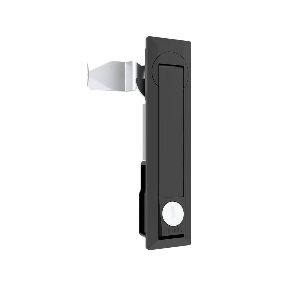 47 Zinc Alloy Black Powder Coated K200 Rotating Handle Flat Lock | Universal Open for Electrical Control & Network Cabinet Doors