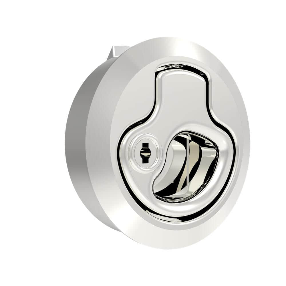 133 Passivated Stainless Steel Medium Keyed Embedded Yacht Round Lock | SOSCO M1 Boat Lock for 2~7mm Door Thickness, 25.5mm Handle Size