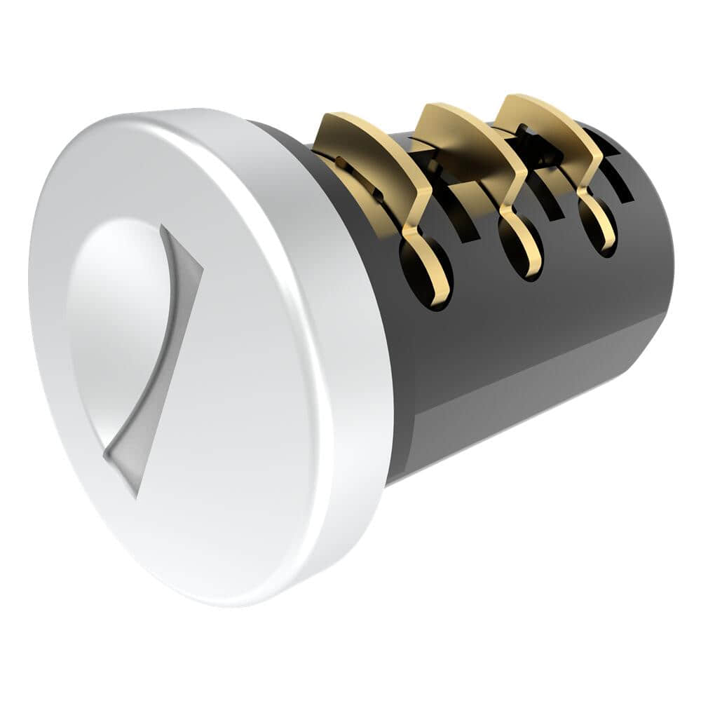 5 Cabinet Cylindrical Lock Cylinder | Zinc Alloy Body Electroplated Nickel Alloy, Stainless Steel Cover, Brass Key Blade for Storage Cabinets