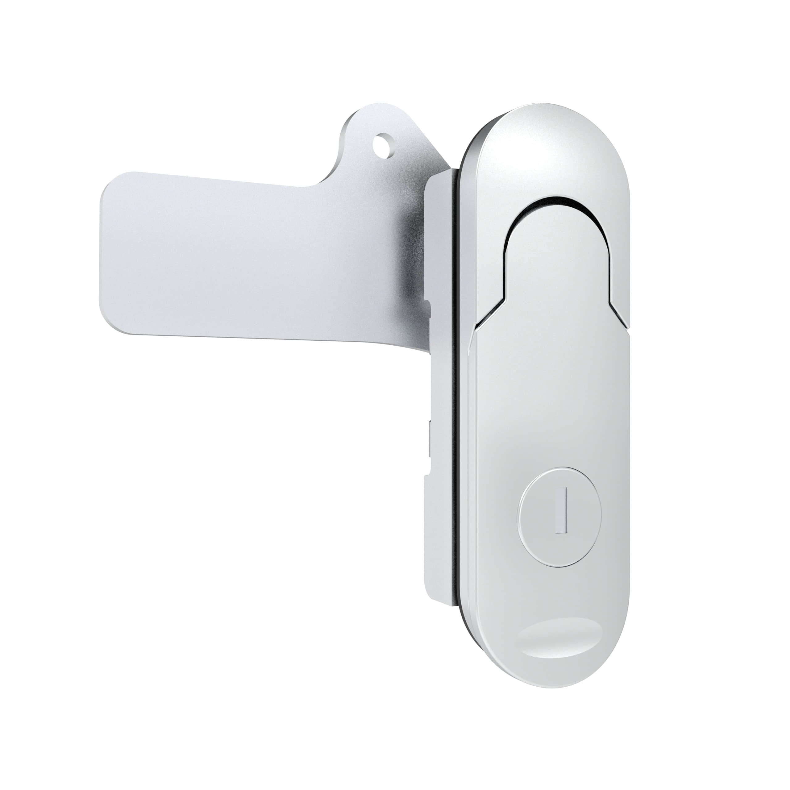 12 Zinc Alloy Silver Spray Coated K200 Rotating Handle Lock | Universal Left & Right Opening Flat Lock for Electrical & Network Control Cabinets